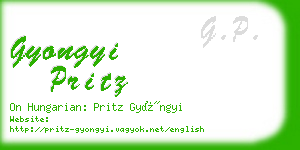 gyongyi pritz business card